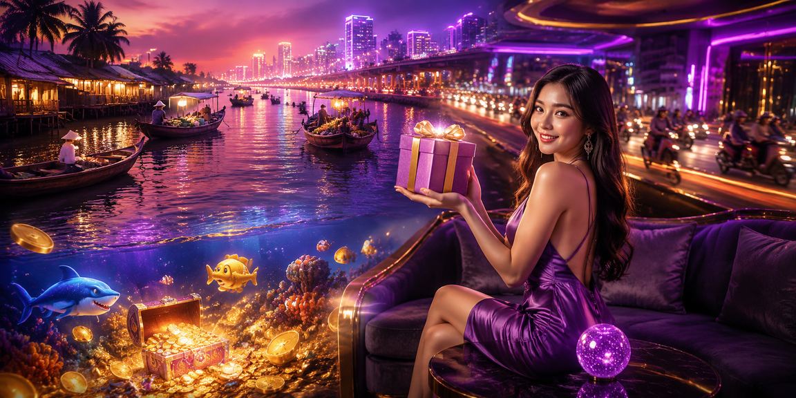 Cảnh đặt cược trực tuyến dưới ánh đèn neon tại vùng sông Mekong về đêm